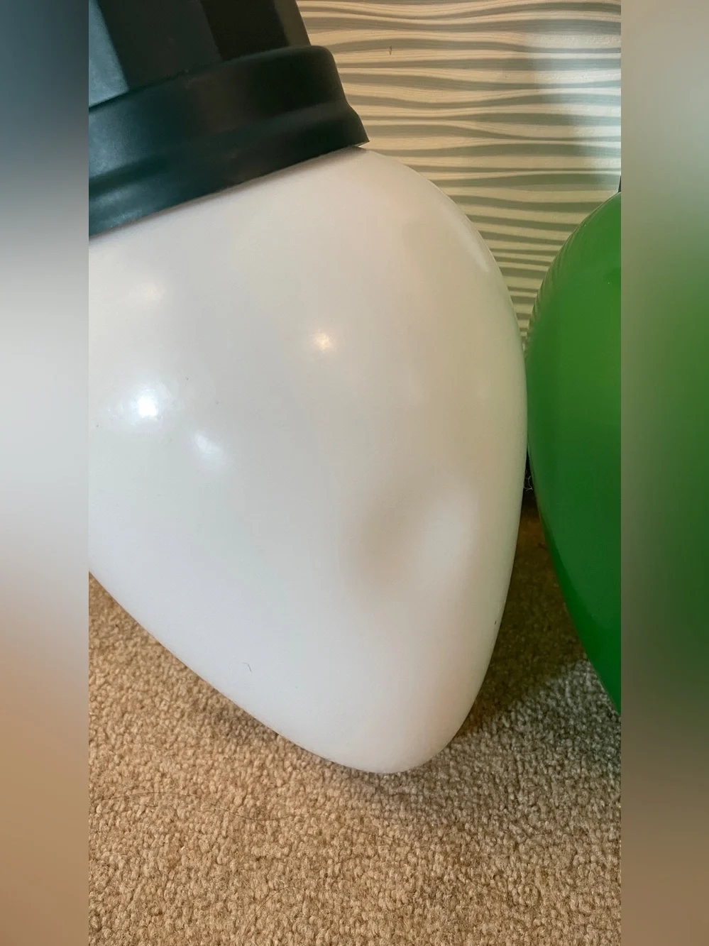 4 Large 13” Blow Mold Light Bulbs LED Jumbo Christmas Ornament White Green